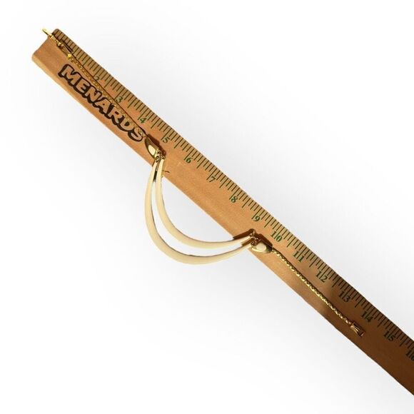 Vintage necklace with 2 rows of faux bone 14inch collar style - Picture 6 of 6